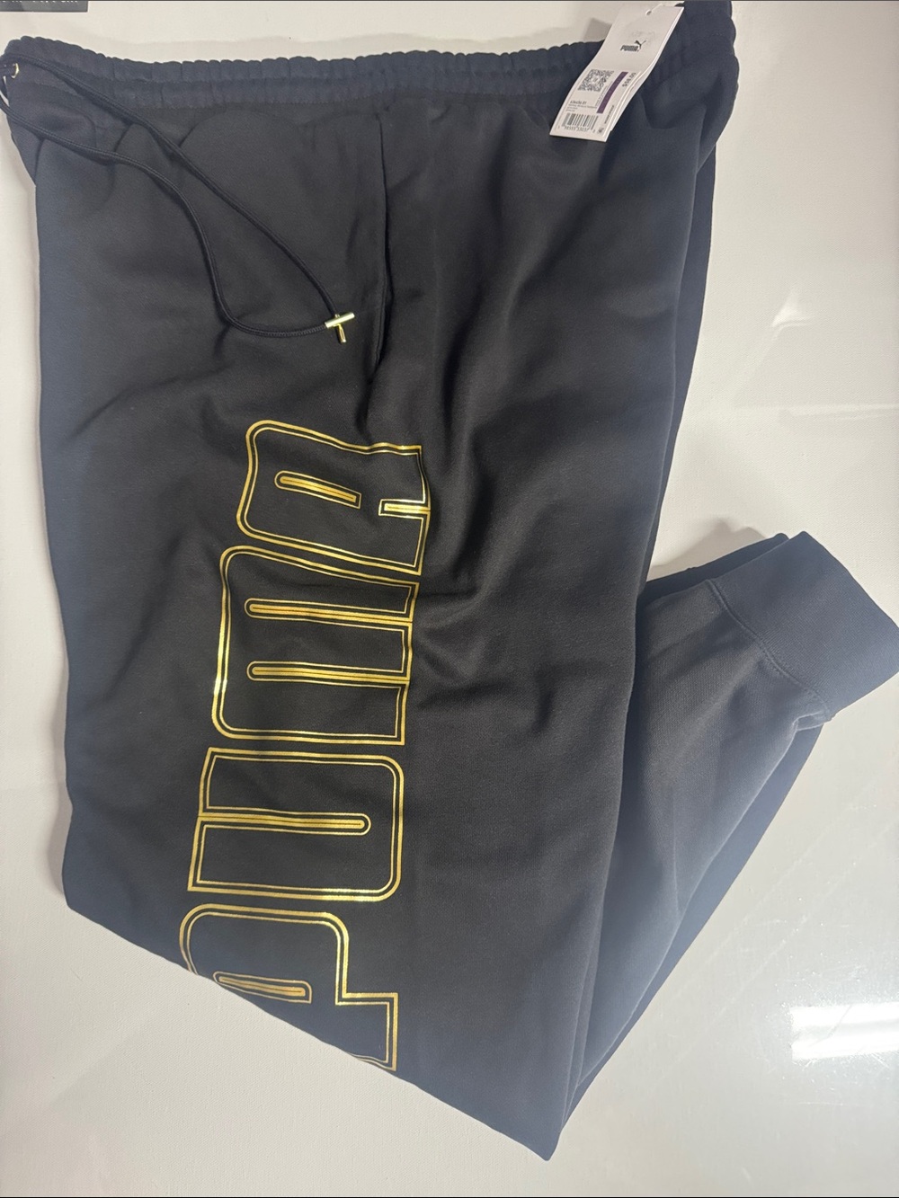 Puma Joggers Sweatpants Mens XXL Black Gold